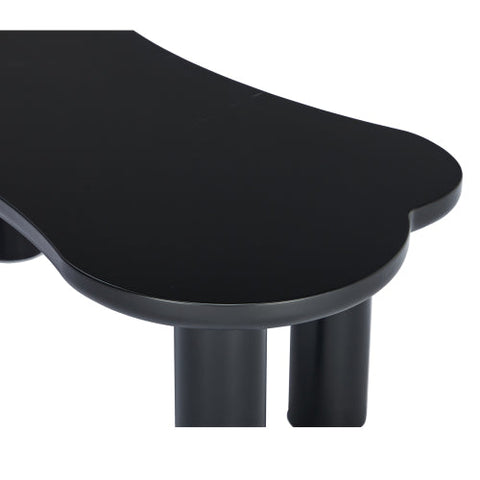 Rootz Coffee Table - Irregular Bone-Shaped - MDF Table - Floor Protection - 113cm x 58cm x 40.5cm - Modern Black Design