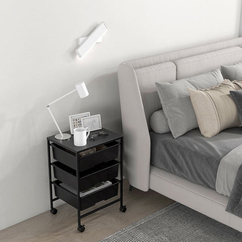 Rootz Storage Trolley - Mobile Organizer - Utility Cart - Steel Frame - Easy to Clean - 40.8L x 33.5W x 60.5H cm