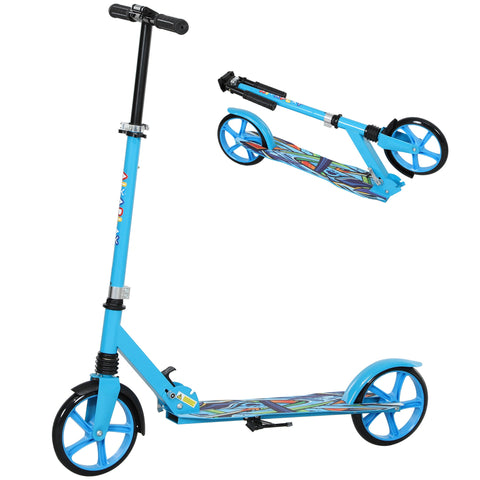 Rootz Children's Scooter - Kick Scooter - Foldable Scooter - Height Adjustable, 100kg Resilient - 94cm x 38cm x 88-103cm, Blue