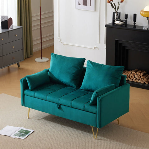 Rootz 2-Seater Velvet Sofa - Storage Couch - Lounge Sofa - Comfort & Elegant Design - 135cm x 71cm x 71cm