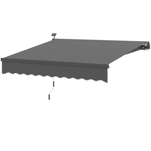 Rootz Klemmmarkise - UV Protection Awning - Joint Arm Awnings - Solar-powered LED Lights - 295cm x 250cm - Enhance Outdoor Comfort