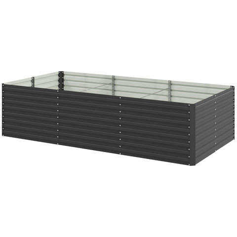 Rootz Rectangular Flower Tub - Raised Garden Bed - Planter Box - Promotes Root Growth - 240 x 120 x 60cm - Grey