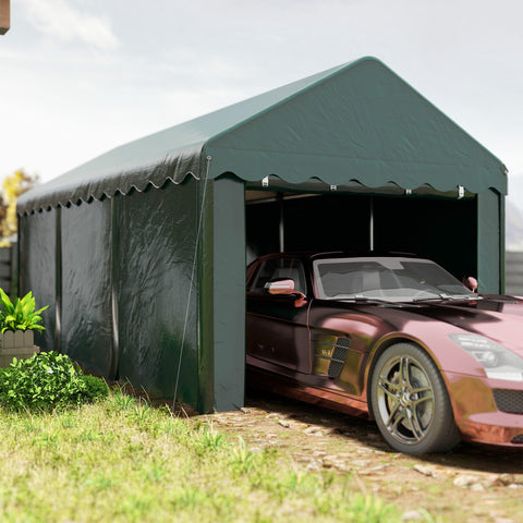 Rootz Garage Tent Carport - Vehicle Shelter - Boat Storage - UV Resistant - 594cm x 300cm x 280cm