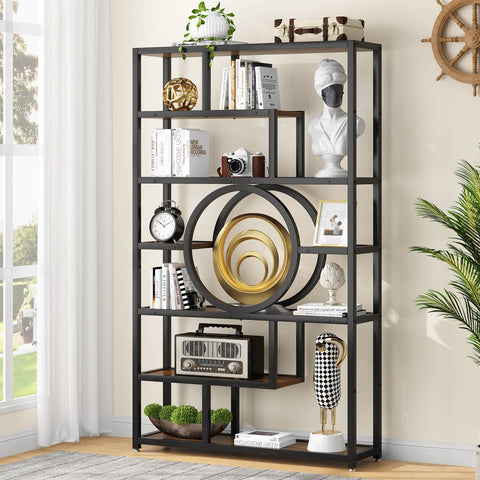 Rootz Industrial Bookshelf - Bookcase - Storage Shelf - Ample Storage - 110.00 cm W x 30.00 cm D x 184.00 cm H
