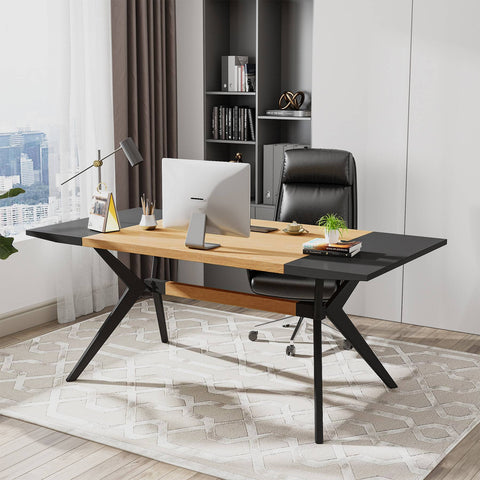 Rootz Modern Office Desk - Executive Desk - Computer Workstation - Spacious Surface - 160cm x 80cm x 75cm