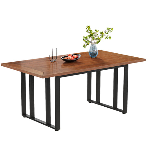 Rootz Kitchen Dining Room Table - Dining Table - Workspace Table - Rustic Finish - Easy Assembly - 69.85 cm D x 139.70 cm W x 74.93 cm H