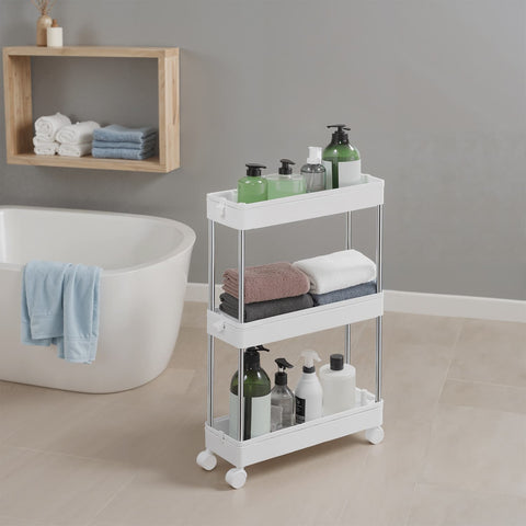 Rootz 3 Tier Trolley - Spice Shelf - Kitchen Organizer - Extendable - Compact Storage Solution - 40cm x 12.5cm x 60cm