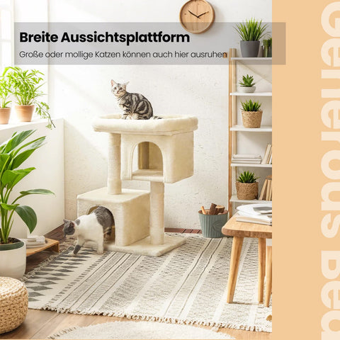 Rootz Cat Tree for Large Cats - Scratching Post - Luxury Cat Tower - Sisal Rope - 60cm x 40cm x 84cm