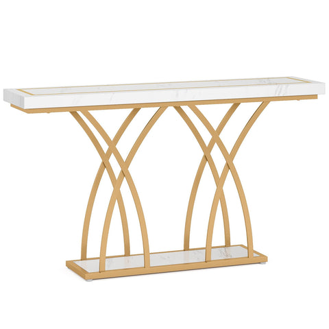 Rootz Chic Gold Console Table - Hallway Table - Sofa Table - Luxurious Design -140cm L x 30cm W x 80cm H