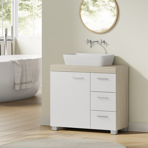 Rootz Sink Cabinet - Bathroom Cabinet - Vanity Cabinet - 3 Large Drawers - MDF - 30x70x64cm