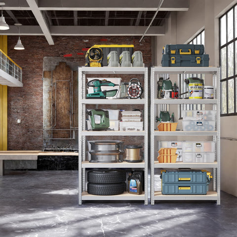 Rootz Heavy-Duty Storage Shelf - Warehouse Shelf - Steel Frame - Rust-Resistant - 180cm x 90cm x 40cm