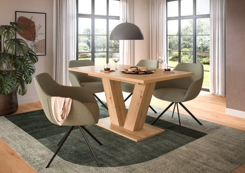 Rootz Extendable Dining Table - Brown- Chipboard Table - Durable - 150-190x76x80 cm - Easily Adjustable