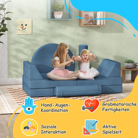 Rootz Soft Building Blocks Set - Play Sofa - Kids' Furniture - Promotes Motor Skills - 140L x 102W x 46H cm