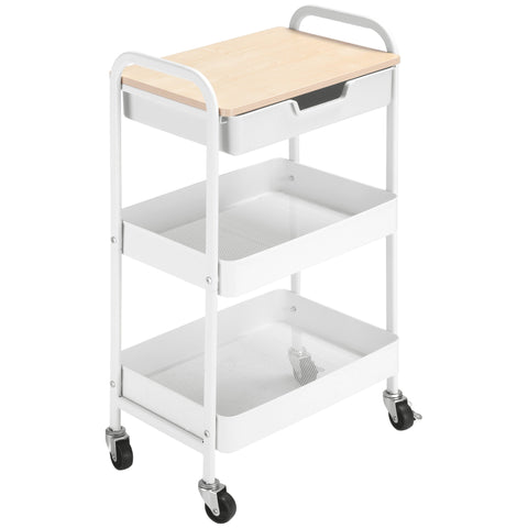 Rootz Kitchen Trolley - Serving Trolley - Storage Cart - Extra Storage - 43.9cm x 30.5cm x 75.6cm