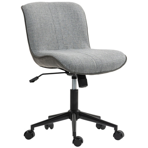 Rootz Armless Office Chair - Padded Desk Chair - Adjustable Rolling Seat - Ultimate Comfort - 47cm x 60cm x 79-89cm
