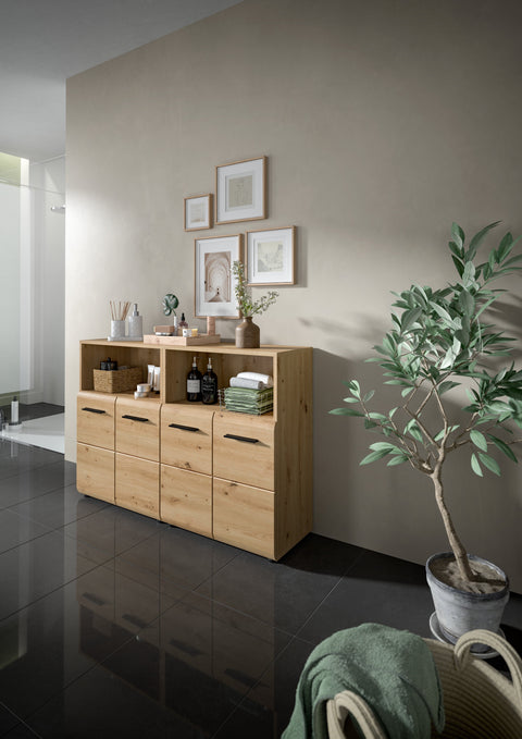 Rootz Bathroom Combination Set - Brown - Stylish Storage Cabinets - Easy Clean MDF - 120x80x30 cm