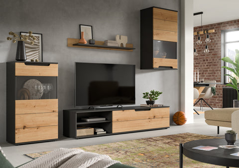 Rootz Wall Unit - Modular Storage Solution - Display Furniture - Easy-Care Surfaces - 246cm x 182cm x 37cm