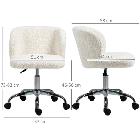 Rootz Office Chair - Swivel Chair - Height Adjustable Chair - Ergonomic Support - 57cm x 58cm x 73-83cm - Sheepskin Cover