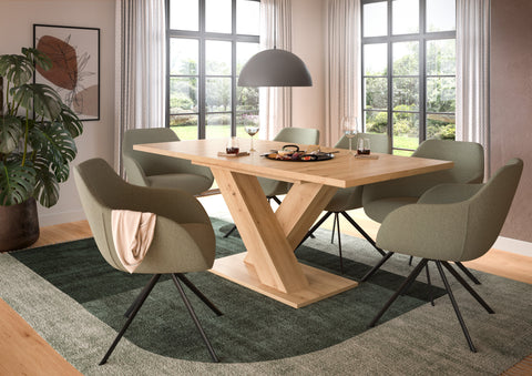 Rootz Extendable Dining Table - Brown - Adjustable Table - X-leg Frame - Durable & Easy Clean - 150-190cm x 76cm x 80cm
