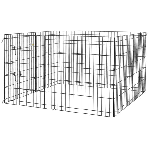 Rootz Pet Playpen for Puppies - Dog Enclosure - Puppy Pen - Secure Door - Metal Wire - 76cm x 61cm Panels