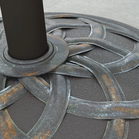 Rootz Parasol Stand - Parasol Holder - Parasol Base - Umbrella Stand - Heavy Duty - Metal Concrete - Weather Resistant - Bronze - 52cm x 52cm x 38cm