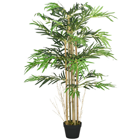 Rootz Artificial Bamboo XXL Tree - Faux Plant - Synthetic Greenery - Realistic Leaves - 115cm Height - Black Pot ø 20 x 14cm