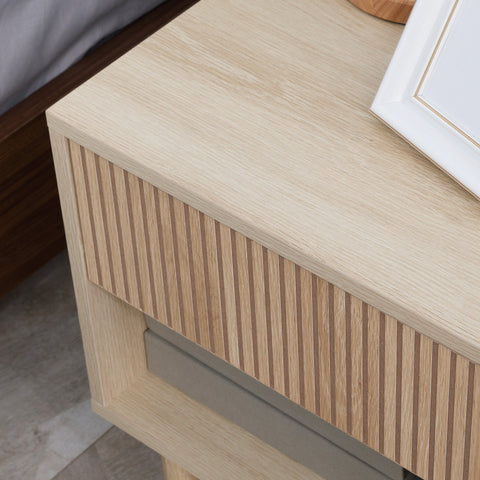 Rootz 2 Piece Set Bedside Tables - Side Tables - Nightstands - Brown- Modern Style - 47 x 47 x 50 cm