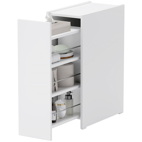 Rootz Narrow Bathroom Cabinet - Floor Cabinet - Freestanding Storage - Easy Glide Deep Drawers - 47cm x 25cm x 66.5cm