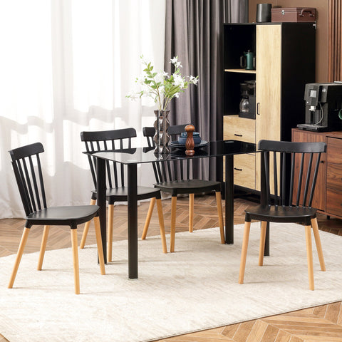 Rootz 4 Piece Scandinavian Chairs Set - Dining Chairs - Kitchen Chairs - Ergonomic Backrest - 48cm x 52.5cm x 83cm