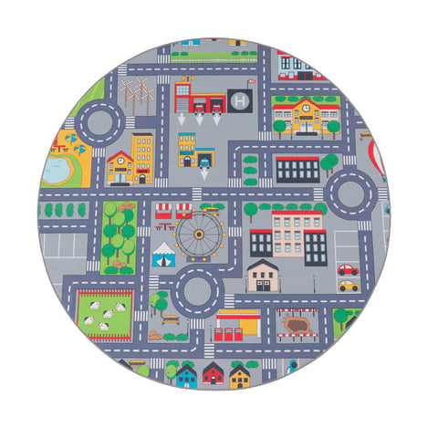 Children’s Play Rug – Creative City Street Map – Durable & Soft – Easy Clean