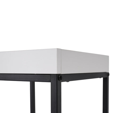 Rootz Bathroom Cabinet - Storage Unit - Bathroom Shelf - Soft Close - 30L x 30W x 120H cm - White and Black Finish - Wall Mounted