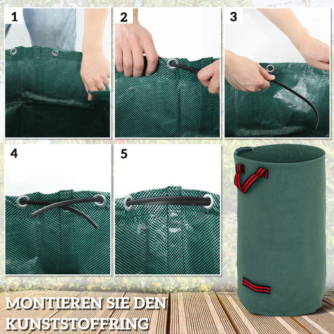 Rootz 3x120l Garden Sack Set - Waterproof Leaf Bags - UV Resistant Waste Bags - Durable & Foldable - Ø45 x 76h cm