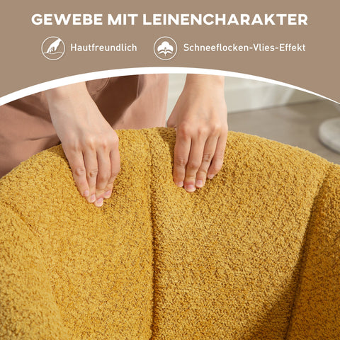 Rootz Yellow Upholstered Armchair - Rotatable Relax Chair - Cozy Comfortable Seat - Supports Up to 120kg - 58.5cm x 78.5cm