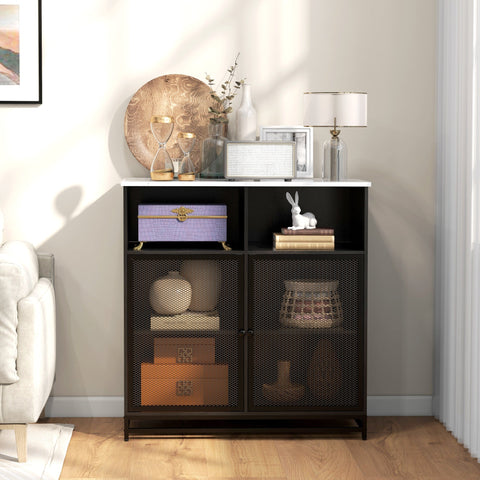 Rootz Buffet Storage Furniture - Dining Room Cabinet - Kitchen Sideboard - Tilt-Proof Structure - 86x40x90cm