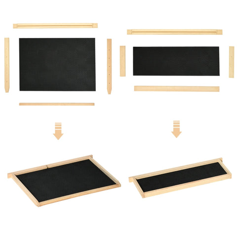 Rootz Beehive Kit - Wooden Bee Hive - Apiary Set - Solid Fir Wood - Galvanized Metal Lid - 58.2cm x 48cm x 56.6cm