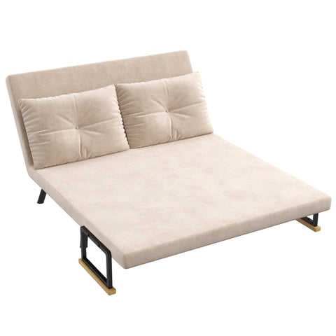 Rootz 2-Seater Velvet Sofa Bed - Convertible Couch - Sleeper Sofa - Adjustable Backrest - Plush Padding - 102cm x 73cm x 81cm (Sofa) / 183cm x 98.5cm x 26cm (Bed)