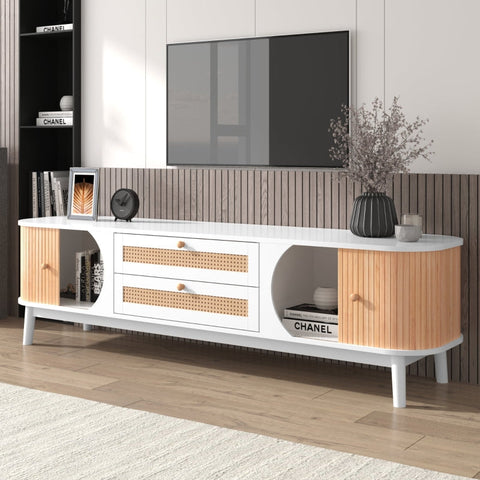 Rootz TV Cabinet - Entertainment Unit - Media Stand - Stylish Storage - 170L x 39.5W x 46H cm