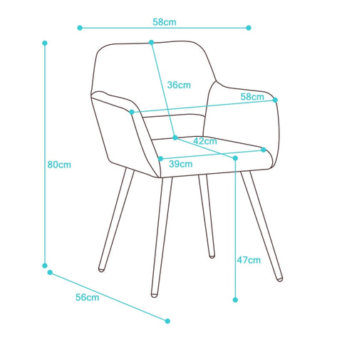 Rootz 2 Piece Makeup Chairs Set - Vanity Chairs - Faux Leather Seating - Ergonomic Comfort - 58cm x 56cm x 80cm