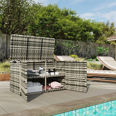 Rootz Rattan Edition Storage Box - Cushion Box - Garden Storage - Large Capacity - 118cm x 57cm x 69cm - Brown