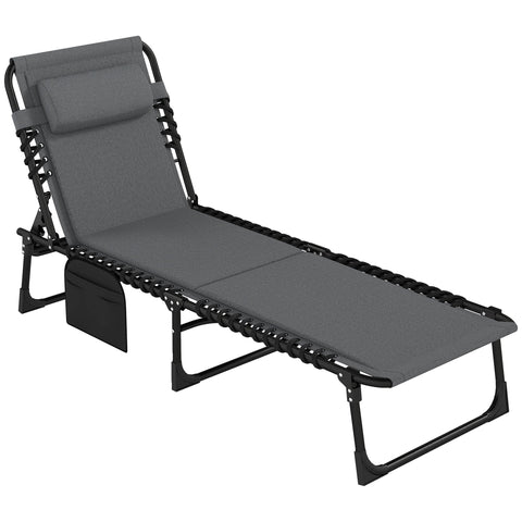 Rootz Sun Lounger - Deck Chair - Pool Lounger - Adjustable Comfort - 68cm x 189cm x 36cm