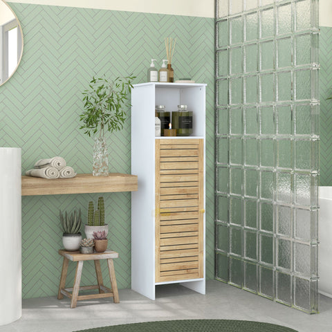 Rootz Bathroom Cabinet - White Storage Unit - Organizer - Ventilated Design - 35 x 30 x 120 cm