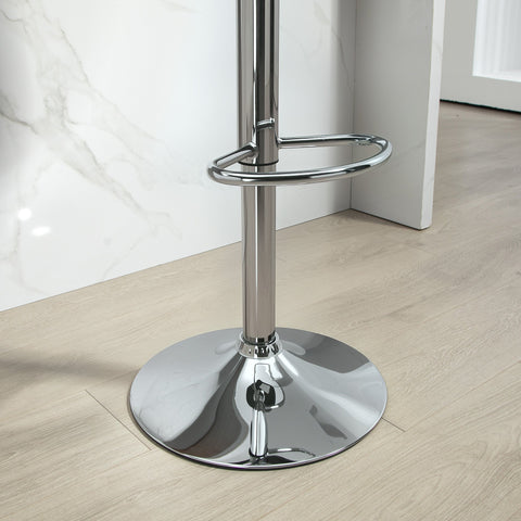 Rootz 2 Set Bar Stools - Bar Chairs - Swivel Chairs - Height Adjustable Comfort - 42x38x82-104 cm - Black and Silver