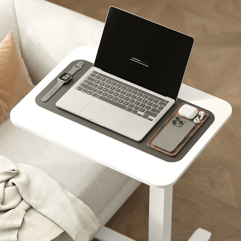 Rootz Steh Desht Height Adjustable Desk - Mobile Laptop Table - Ergonomic Workspace - Sit/Stand Option - White - 65cm x 48cm x 70-110cm