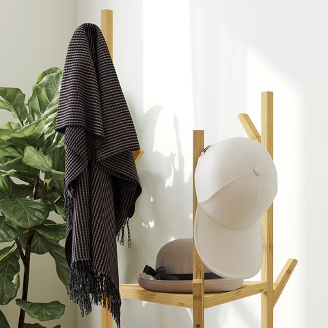 Rootz Bamboo Clothes Rack - Wardrobe Stand - Coat Hanger - Space-Saving Design - 45cm x 45cm x 170cm