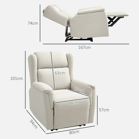 Rootz Relaxation Armchair - Adjustable Upholstery - Reclining Chair - 160° Tilt & Footrest - Comfort Padding - 80cm x 94cm x 101cm