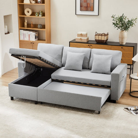 Rootz Sofa Bed - Sleeper Sofa - Convertible Couch - Extra Storage - 219cm x 142.5cm x 70.5cm