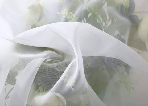 Rootz 2 Piece Set Voile Curtains - Sheer Drapes - White Window Panels - Breathable Polyester - 140x145cm (Adjustable) for Light & Privacy