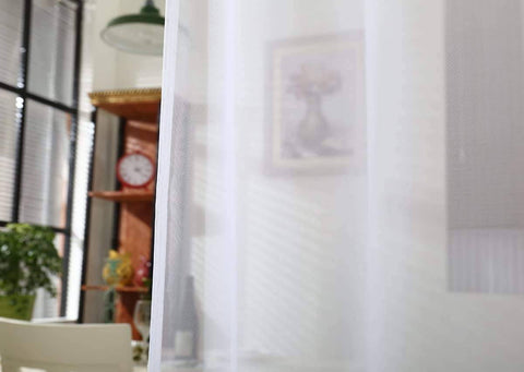 Rootz 2 Piece Set Voile Curtains - Sheer Drapes - White Window Panels - Breathable Polyester - 140x145cm (Adjustable) for Light & Privacy