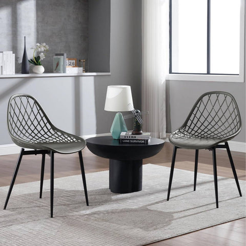Rootz Modern Dining Chairs Set of 4 - Ergonomic Seating - Metal Leg Chairs - Sturdy & Durable - Comfortable Design - Easy to Clean - 52cm x 83.5cm x 53cm