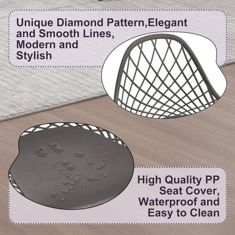 Rootz Modern Dining Chairs Set of 4 - Ergonomic Seating - Metal Leg Chairs - Sturdy & Durable - Comfortable Design - Easy to Clean - 52cm x 83.5cm x 53cm